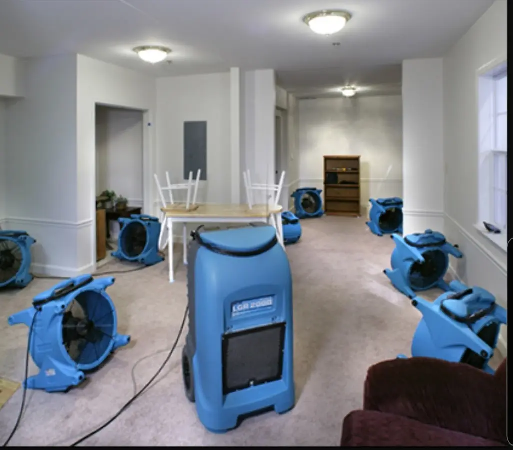 Air movers and dehumidifier setup for Water Extraction & Removal in Barnstable Town