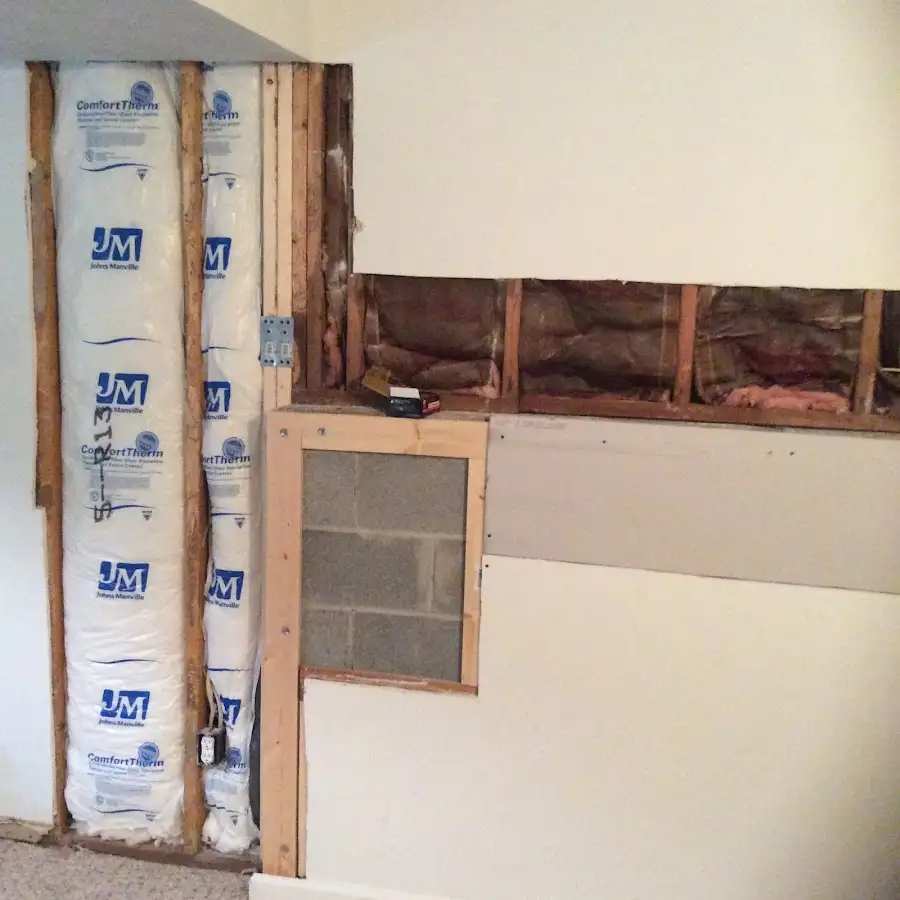 Wall insulation replacement during Contents Cleaning & Restoration in Barnstable Town